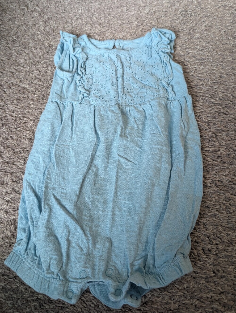 Carter's Light Blue Eyelet Bubble Romper